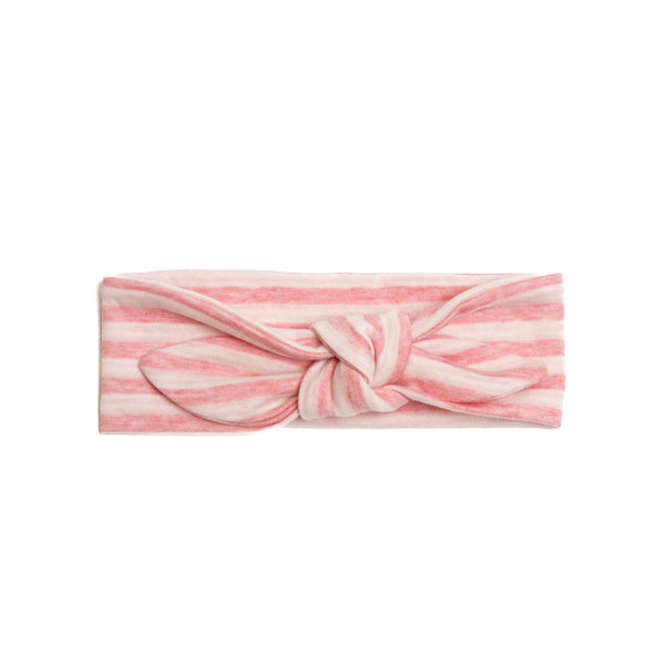 Bow Headband  - Pink stripes