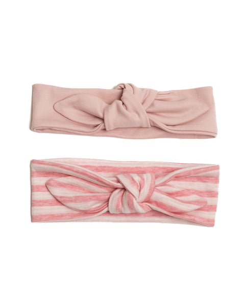 Bow Headband  - Pink stripes