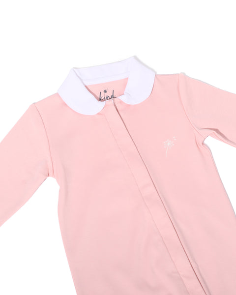 Leonora Footed Onesie - Pink