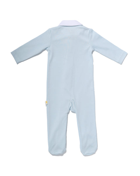 Marcel Footed Onesie - Blue