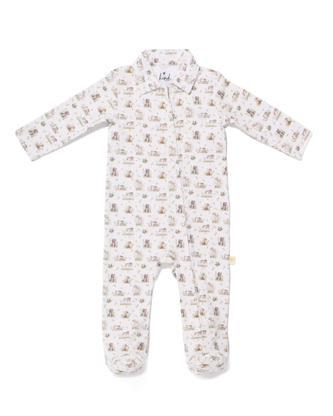 Marcel Footed Onesie - Forest