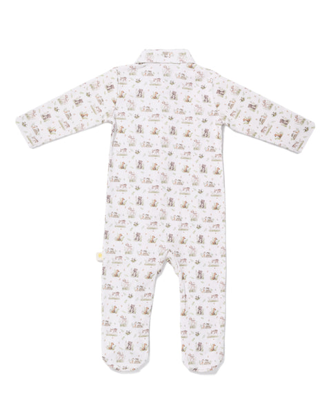 Marcel Footed Onesie - Forest