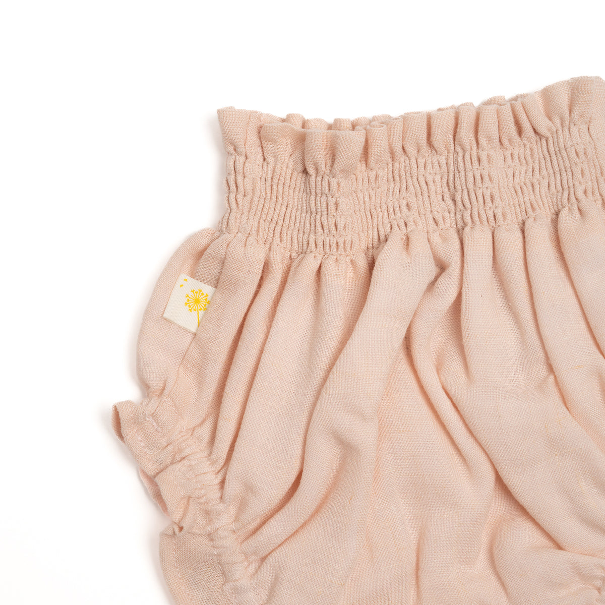 Linen ruffle baby shorts - Misty rose