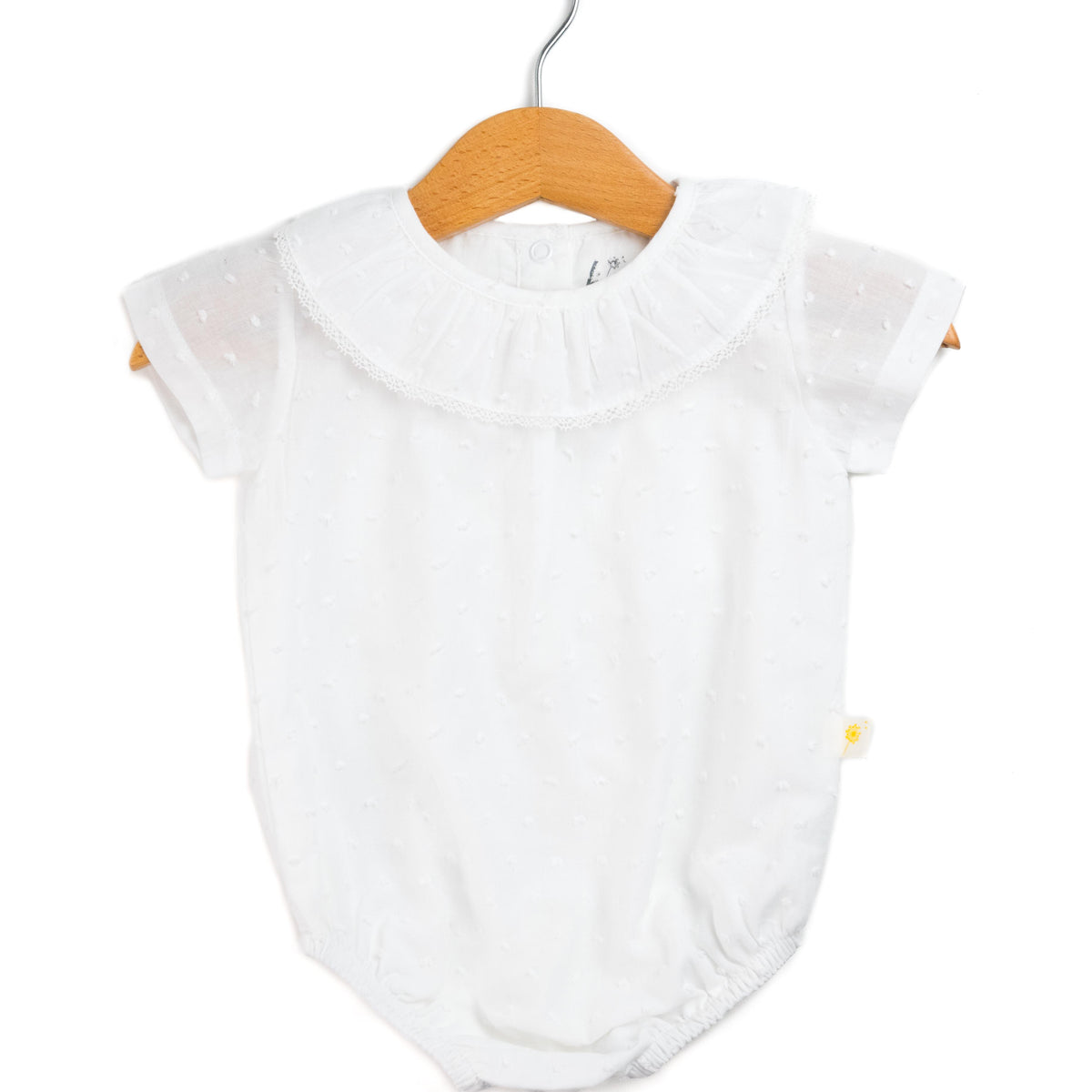 Amy Ruffle Romper - White