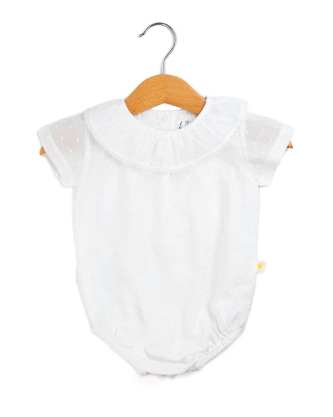 Amy Ruffle Romper - White