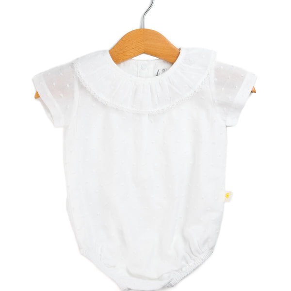 Amy Ruffle Romper - White