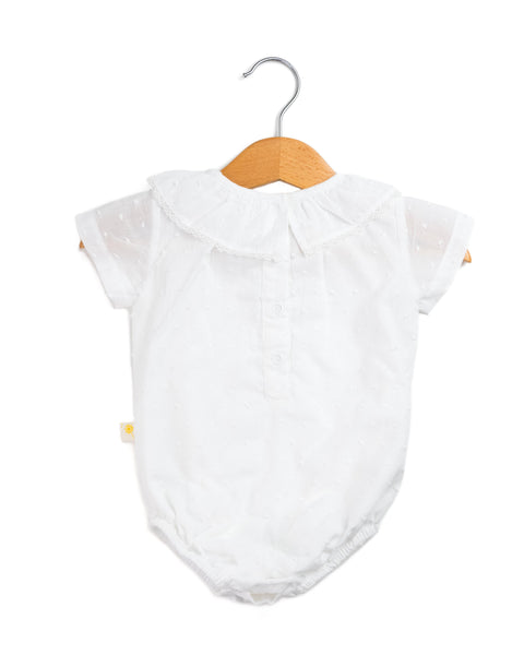 Amy Ruffle Romper - White