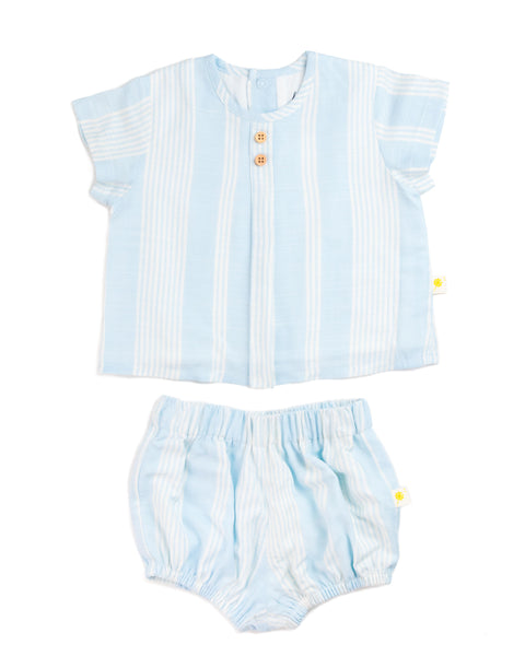 Oliver T Shirt & Short Set - Blue stripes