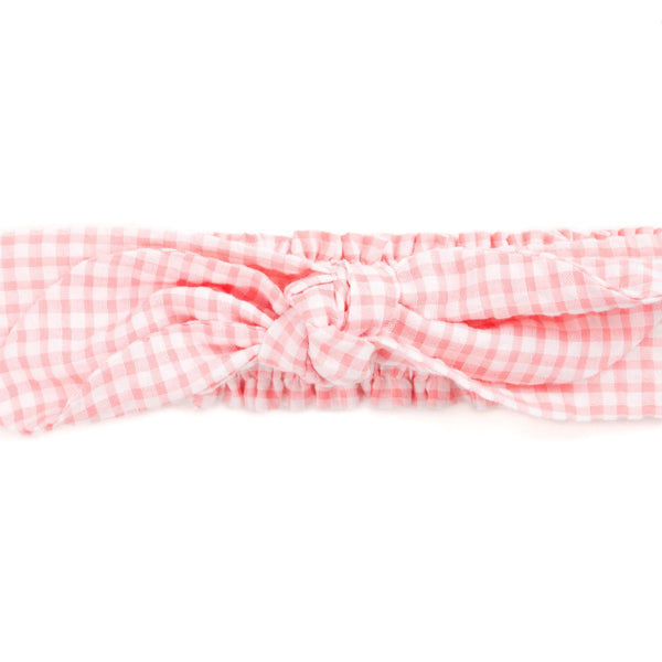 Bow Headband - Pink gingham