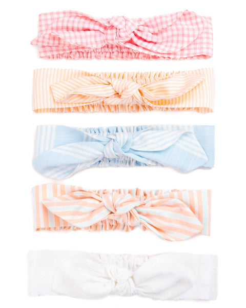 Bow Headband - Blue stripes