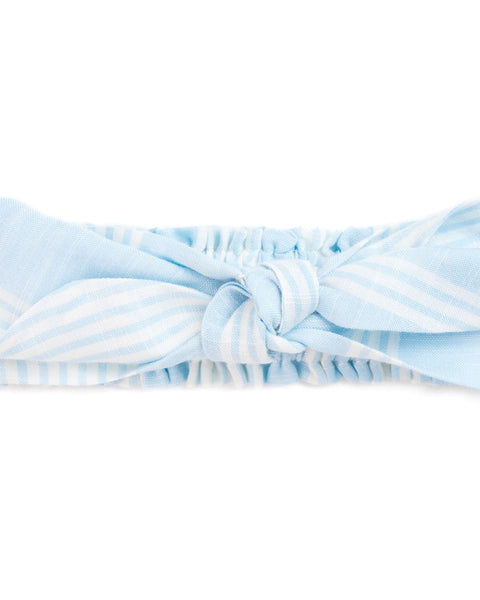 Bow Headband - Blue stripes