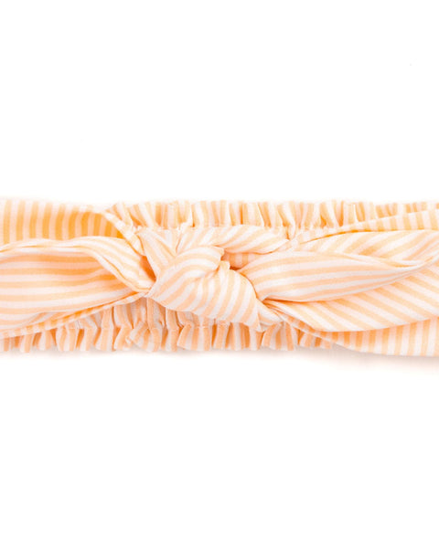 Bow Headband - Peach stripes