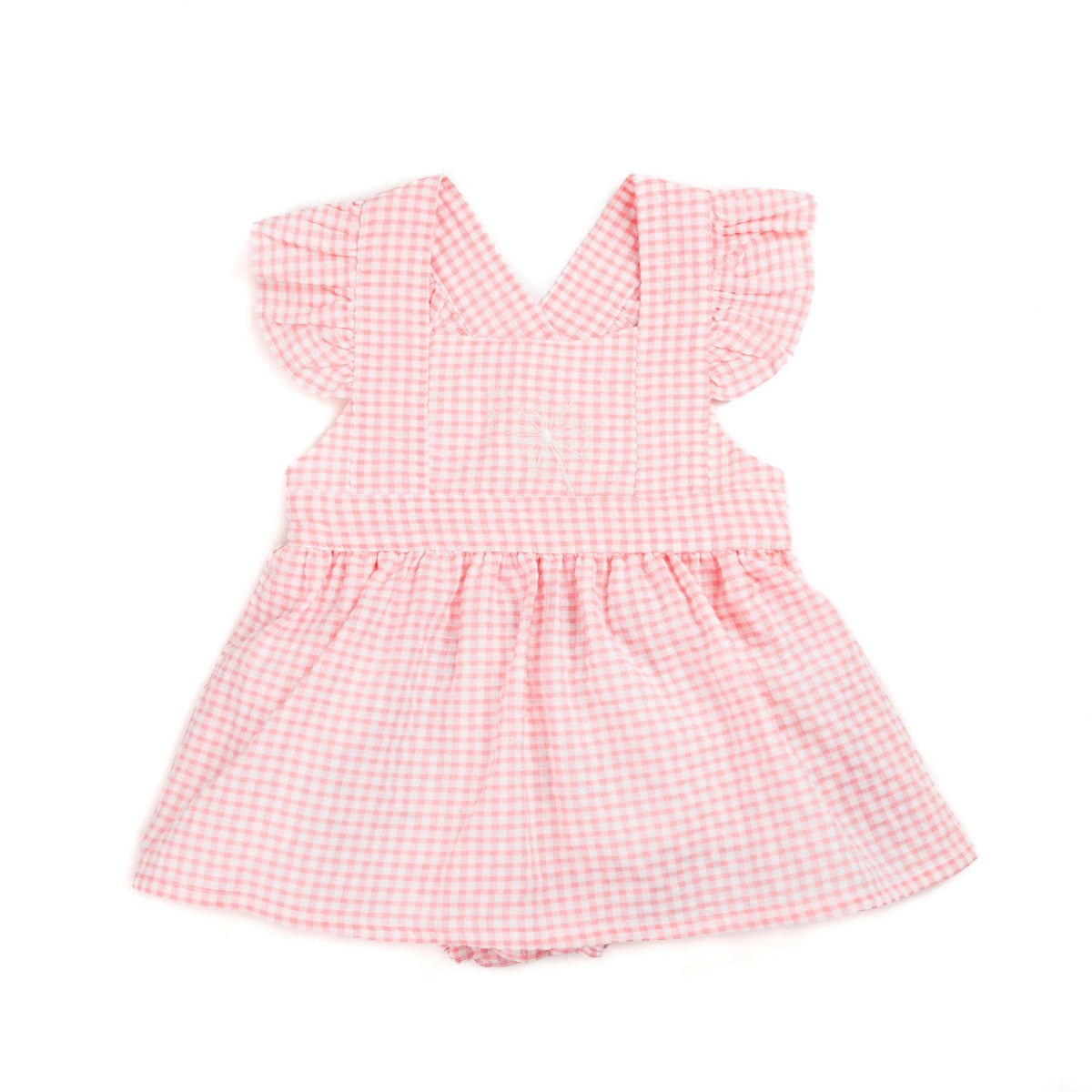 Rose Dress Romper - Pink gingham