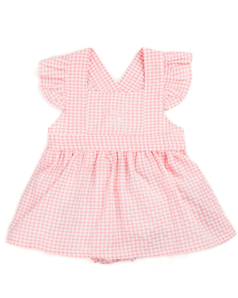 Rose Dress Romper - Pink gingham