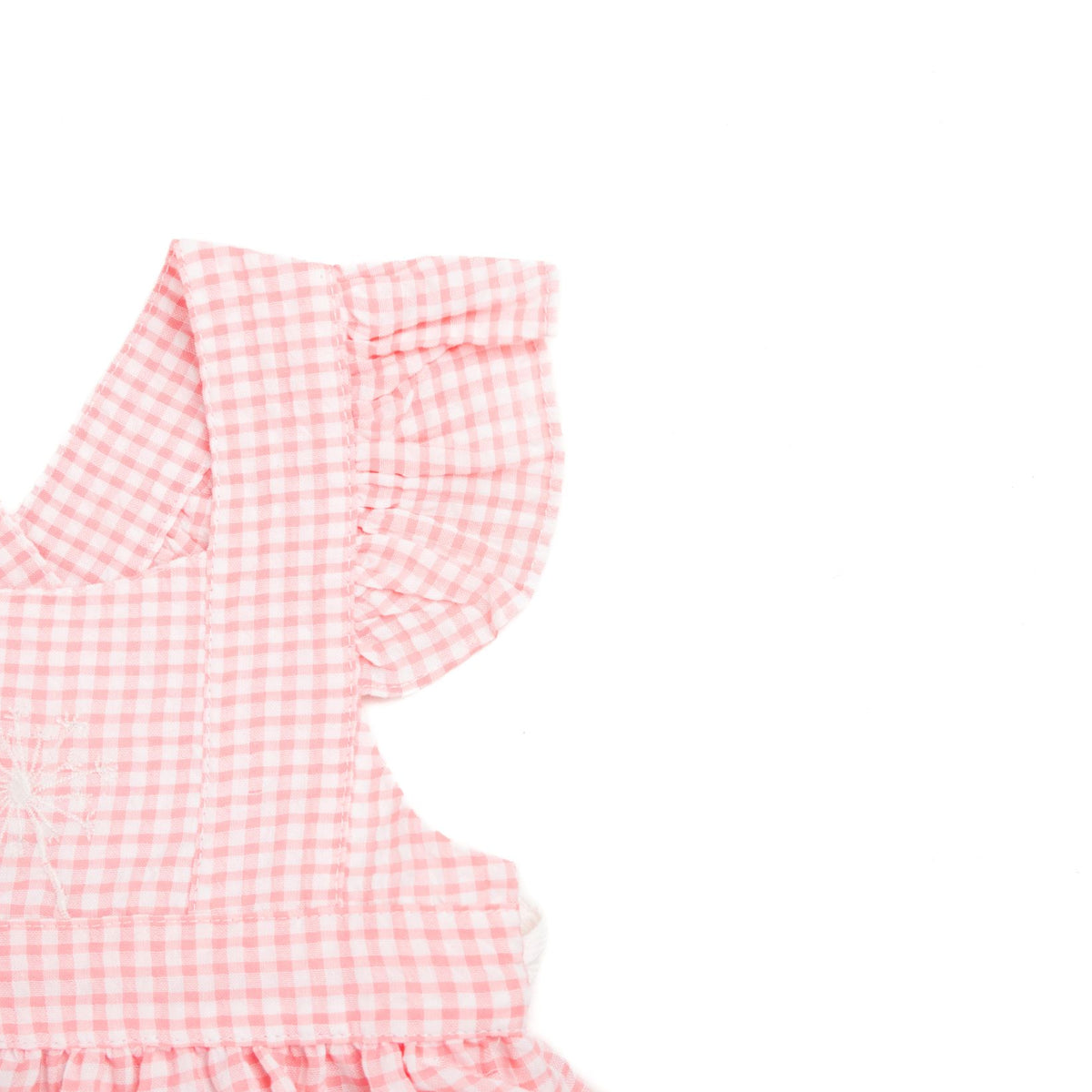 Rose Dress Romper - Pink gingham