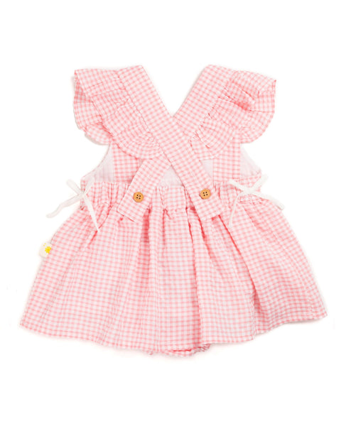 Rose Dress Romper - Pink gingham