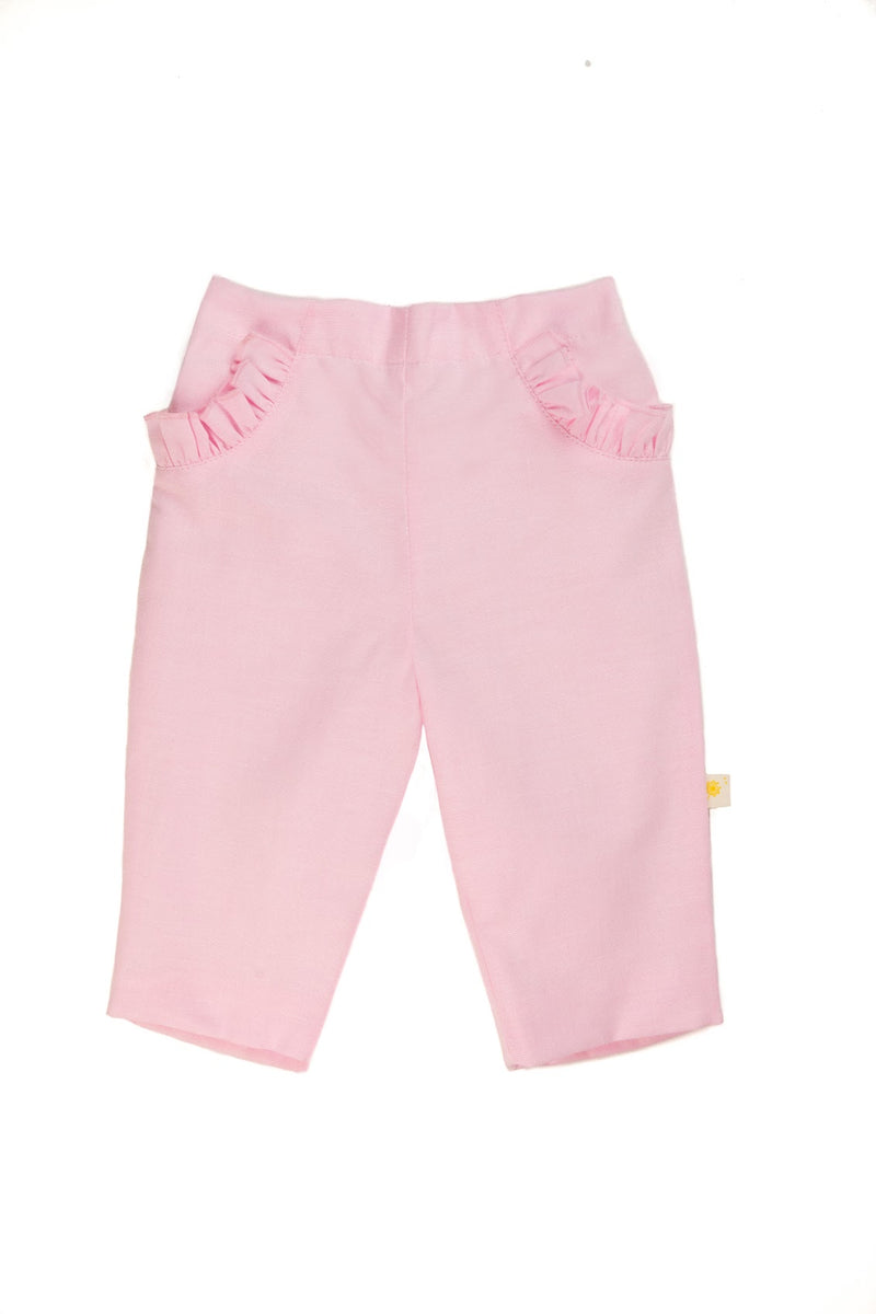 Ruffle pocket pants - Pink