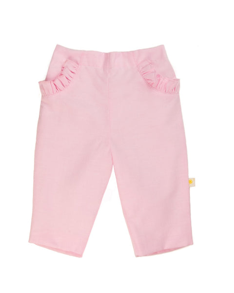 Ruffle pocket pants - Pink