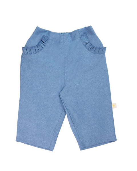 Ruffle pocket pants - Denim