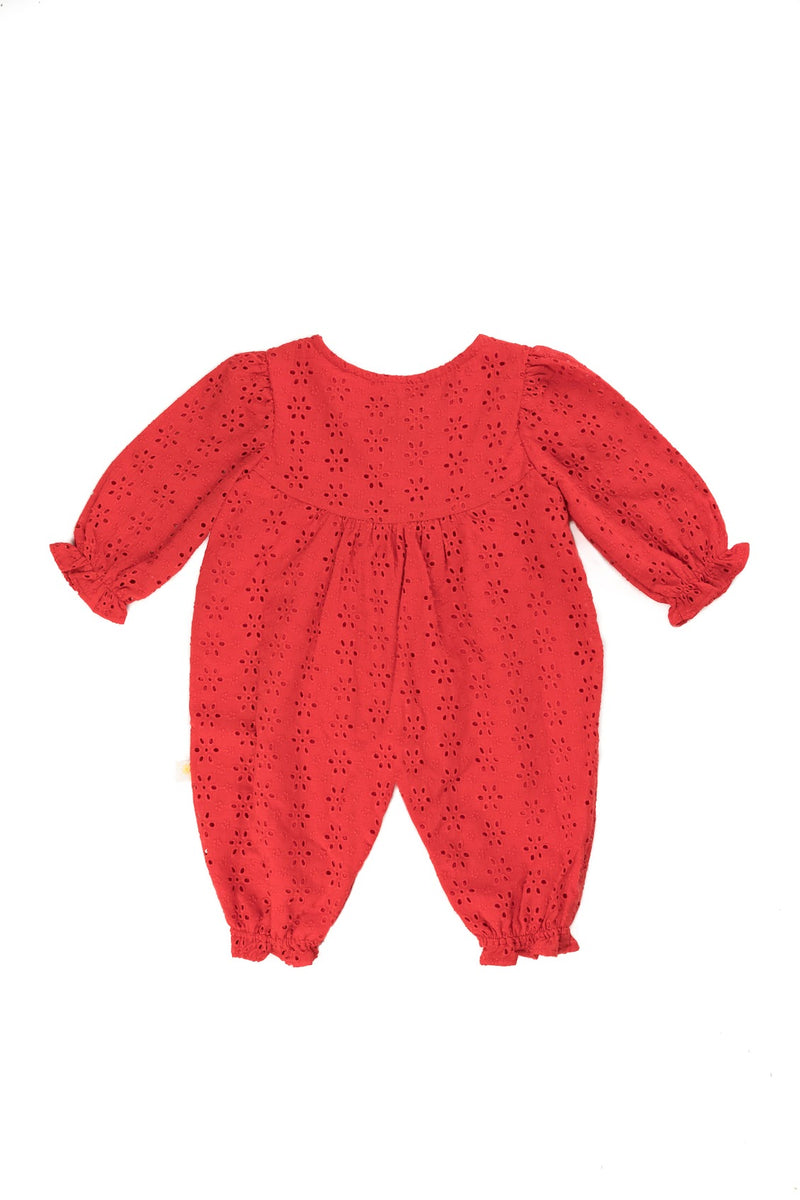 Broderie jumpsuit - Red