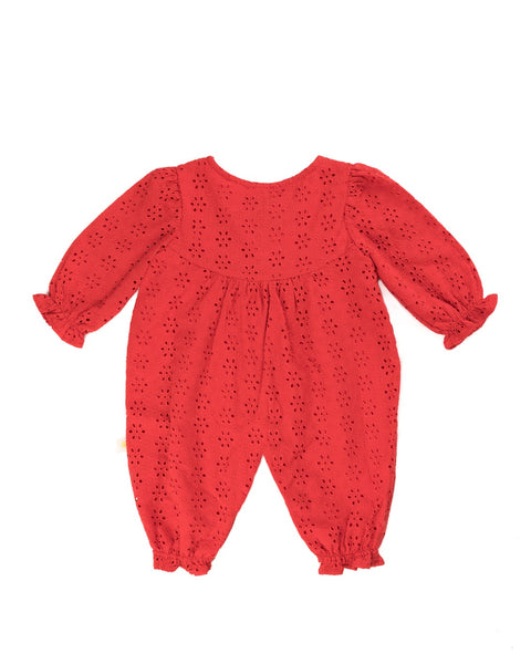 Broderie jumpsuit - Red