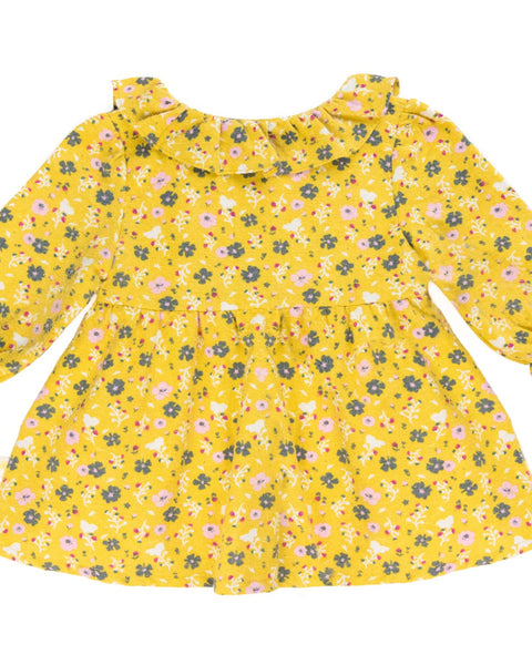 Yellow dress with buttons