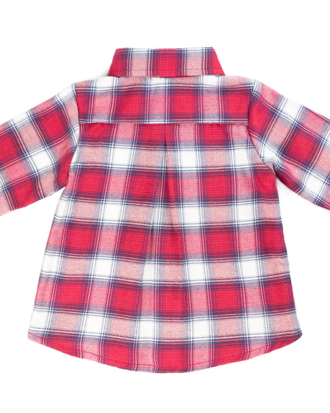 Plaid red flannel shirt