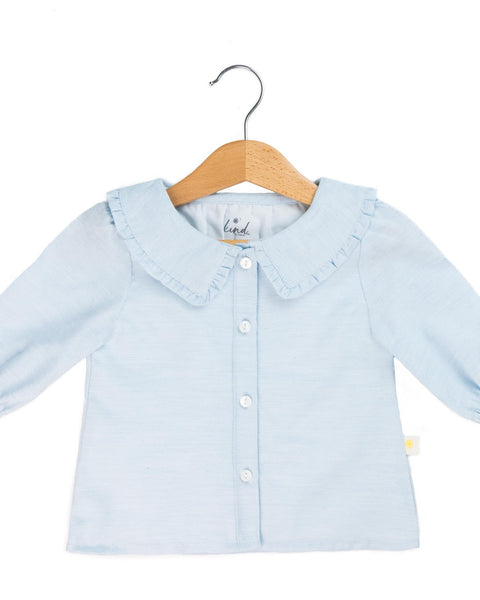 Denim collar blouse