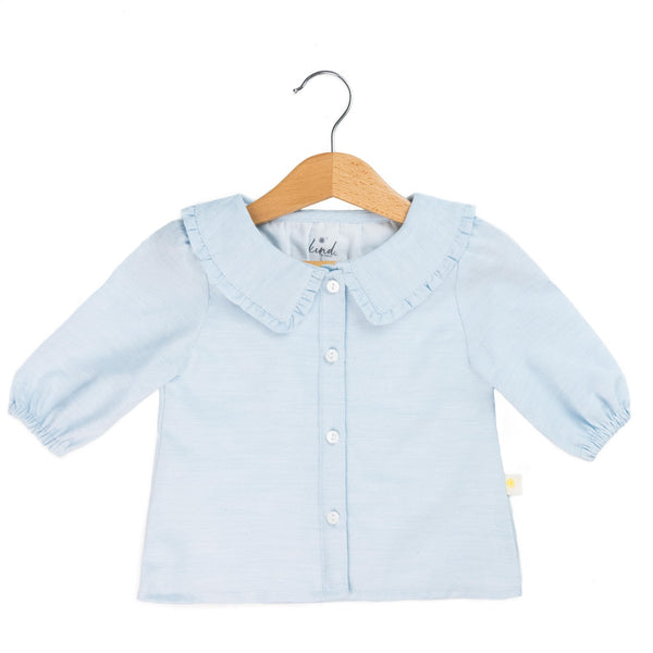 Denim collar blouse