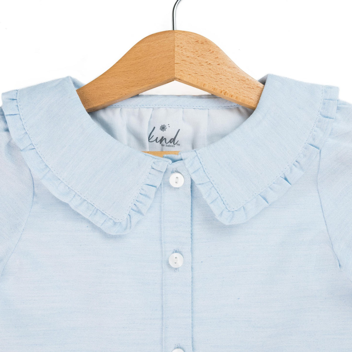 Denim collar blouse