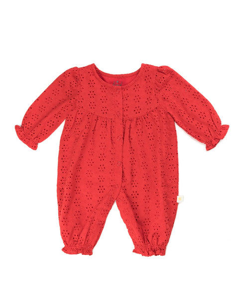 Broderie jumpsuit - Red