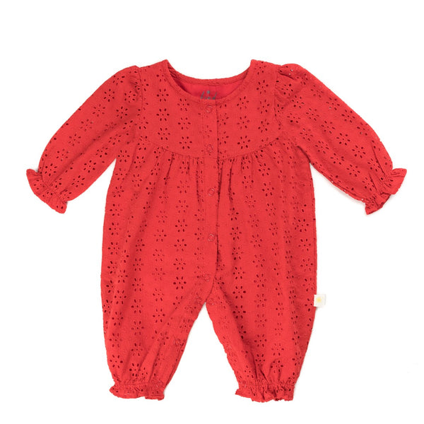 Broderie jumpsuit - Red